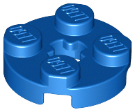 Lego Plate, Round 2 x 2 with Axle Hole / Blue