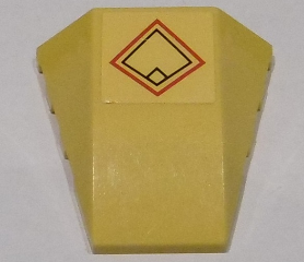 Lego Wedge 4 x 4 Triple Curved No Studs with Black and Red Diamonds Pattern (Sticker) - Set 7877 / Yellow