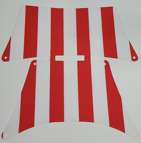 Lego Cloth Sail Assembly of 2 Sails with Red Thick Stripes Pattern