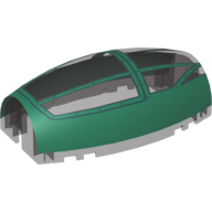 Lego Windscreen 10 x 6 x 3 Bubble Canopy Double Tapered with Dark Green Cockpit Cover Print / Trans-Brown