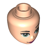 Lego Minidoll Head, Grey Eyes and Dark Pink Lips Print