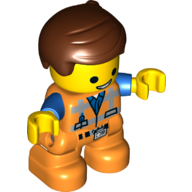 Lego Duplo Figure Emmet, Safety Vest with Name Badge Print / Orange