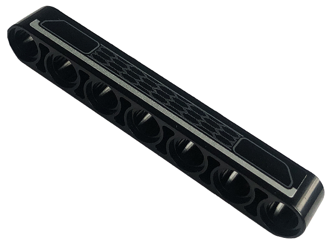 Lego Technic, Liftarm Thick 1 x 7 with Dark Bluish Gray Grille and Silver Stripe Pattern (Sticker) - Set 42126