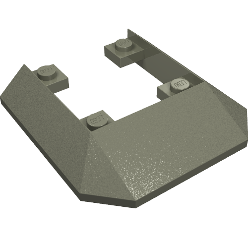 Lego Brick Wedged, Sloped 45° 6 x 6 Double / 33° [Train Roof End] / Dark Gray