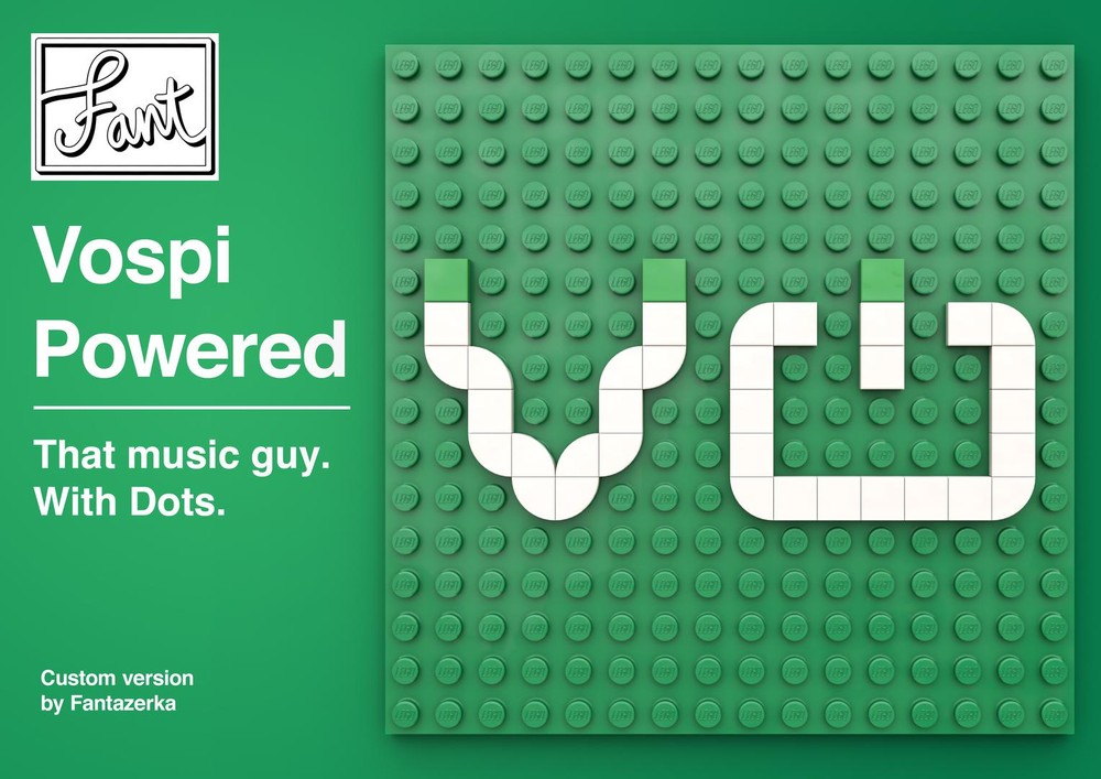 Lego Vospi Powered label logo (DOTS version)