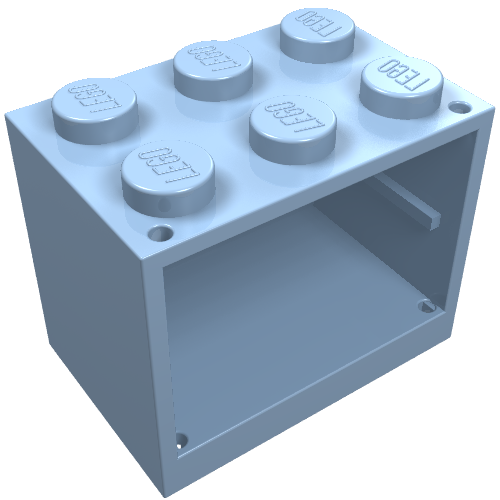 Lego Cupboard 2 x 3 x 2 with Solid Studs / Bright Light Blue
