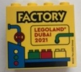 Lego Brick 2 x 4 x 3 with LEGOLAND Dubai 2021 Factory Pattern