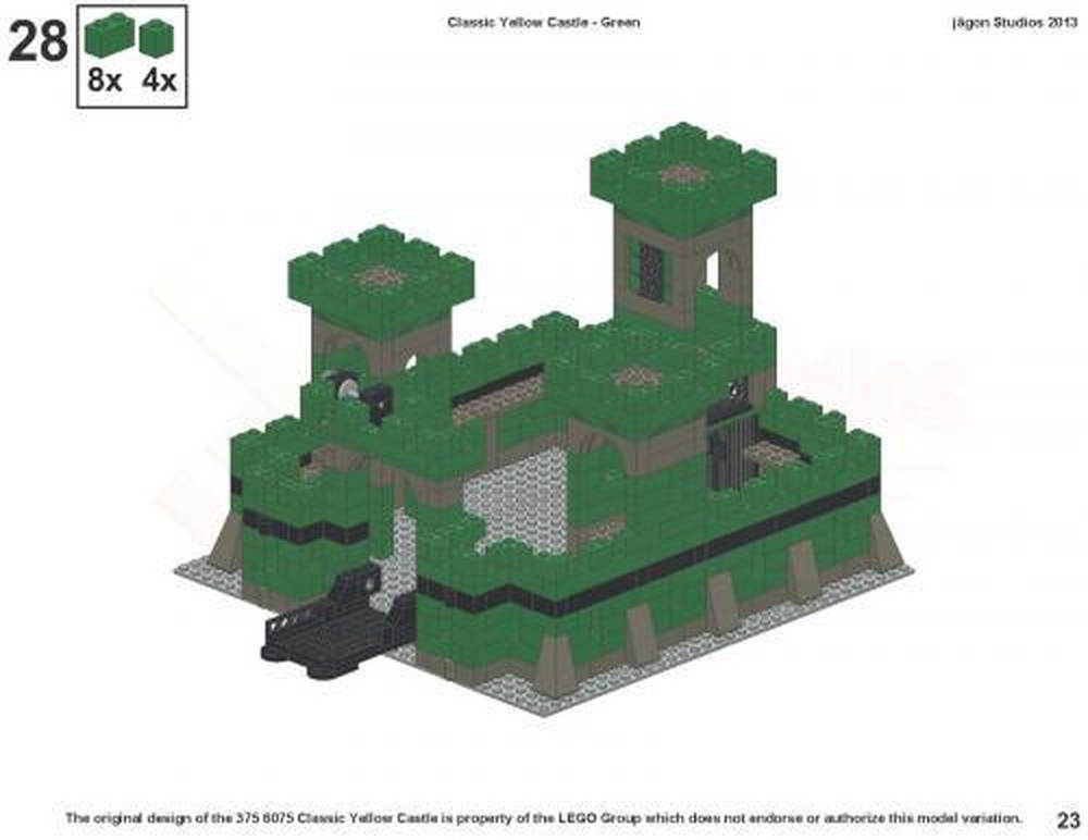 Lego Classic 375/6075 Yellow Castle in Green