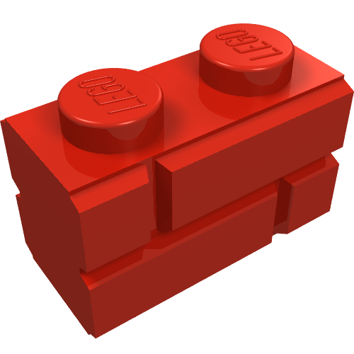 Lego Brick Special 1 x 2 with Masonry Brick Profile / Red