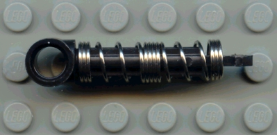 Lego Technic, Shock Absorber 6.5L, Piston Rod with Spring - Hard Spring / Black