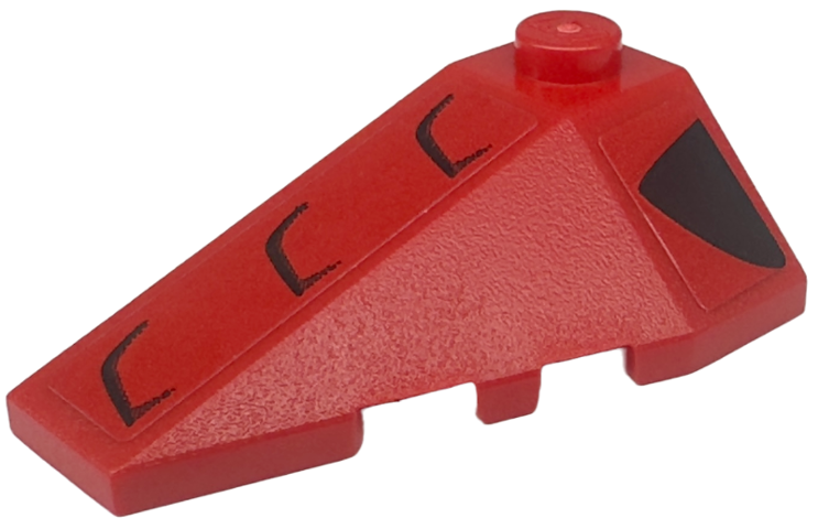 Lego Wedge 4 x 2 Triple Left with Black Air Vents and Curved Lines Pattern (Stickers) - Set 76914