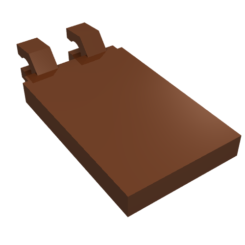 Lego Tile Special 2 x 3 with 2 Clips [Angled Clips] / Reddish Brown
