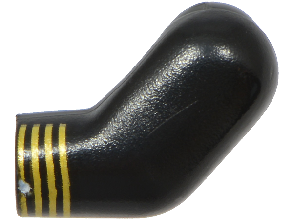 Lego Arm, Left with 4 Gold Stripes Pattern / Black