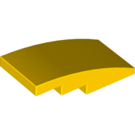 Lego Brick Curved 4 x 2 No Studs / Yellow