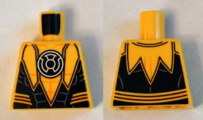 Lego Torso Suit Serrated with Muscles Outline and White Sinestro Logo Pattern / Yellow