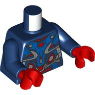 Lego Torso, Blue Droid Armor, Red/Dark Blue Markings, Silver Panels print, Dark Blue Arms, Red Hands / Dark Blue