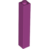 Lego Brick 1 x 1 x 5 with Solid Stud / Magenta