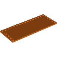 Lego Plate Special 6 x 16 with Studs on 3 Edges / Reddish Orange