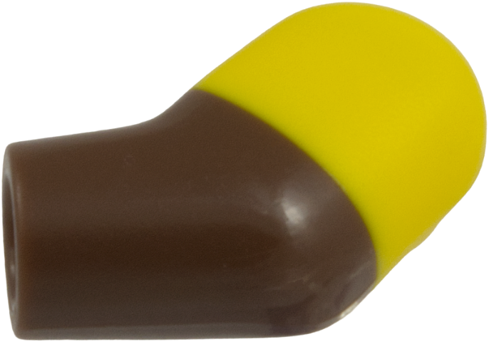 Lego Arm, Left with Molded Yellow Short Sleeve  Pattern / Umber Brown