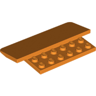 Lego Brick Sloped 8 x 5 x 2/3 with 2 x 6 Studs / Orange