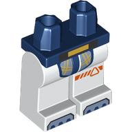 Lego Hips and White Legs with Dark Blue, Sand Blue, and Gold Space Suit Orange Stripe with Triangle on Knees Print / Dark Blue