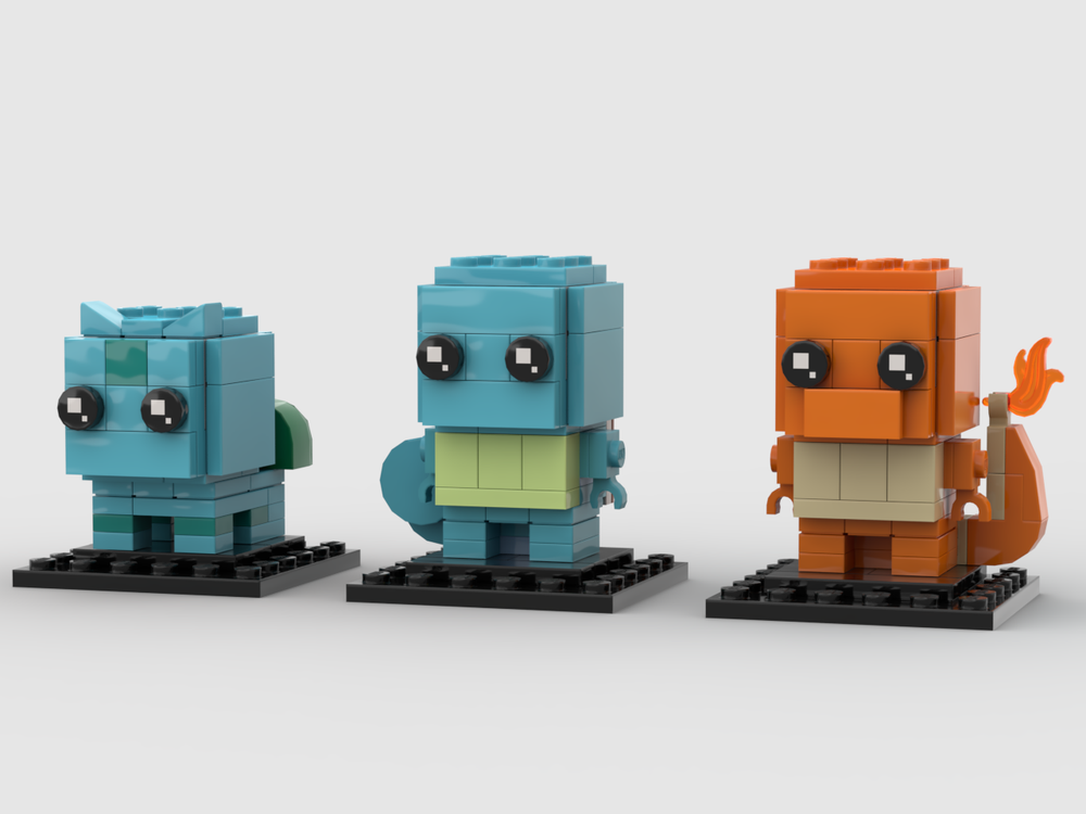 Lego Charmander, Squirtle & Bulbasaur Brickheadz