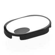Lego Tile Round 2 x 3 with White Surface, Black Oval in Corner (Eye) Print / Black