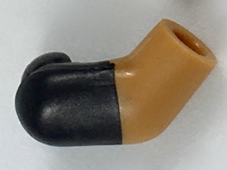 Lego Arm, Right with Molded Black Short Sleeve  Pattern / Medium Nougat