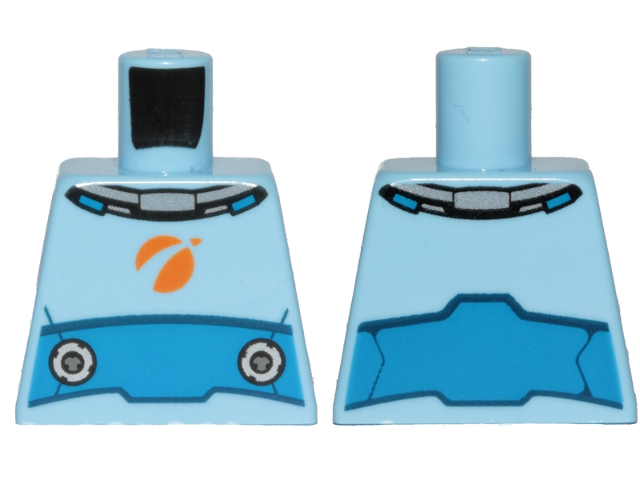 Lego Torso Spacesuit with Blue Wide Belt Pattern / Bright Light Blue