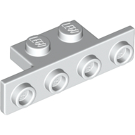 Lego Bracket 1 x 2 - 1 x 4 [Rounded Corners at Bottom, Square Corners at Top] / White