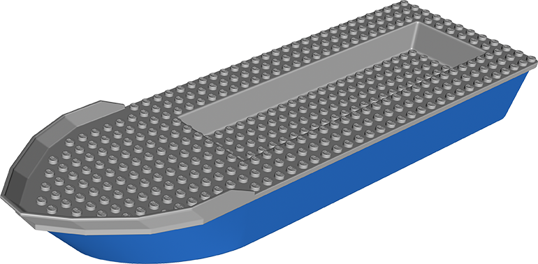Lego Boat, Hull Unitary 41 x 12 x 5 with Light Bluish Gray Top