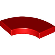 Lego Tile 2 x 2 Curved, Macaroni / Red