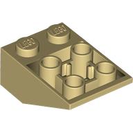 Lego Brick Sloped Inverted 33° 3 x 2, Connections between Studs, Ovoid Bottom Pin / Tan