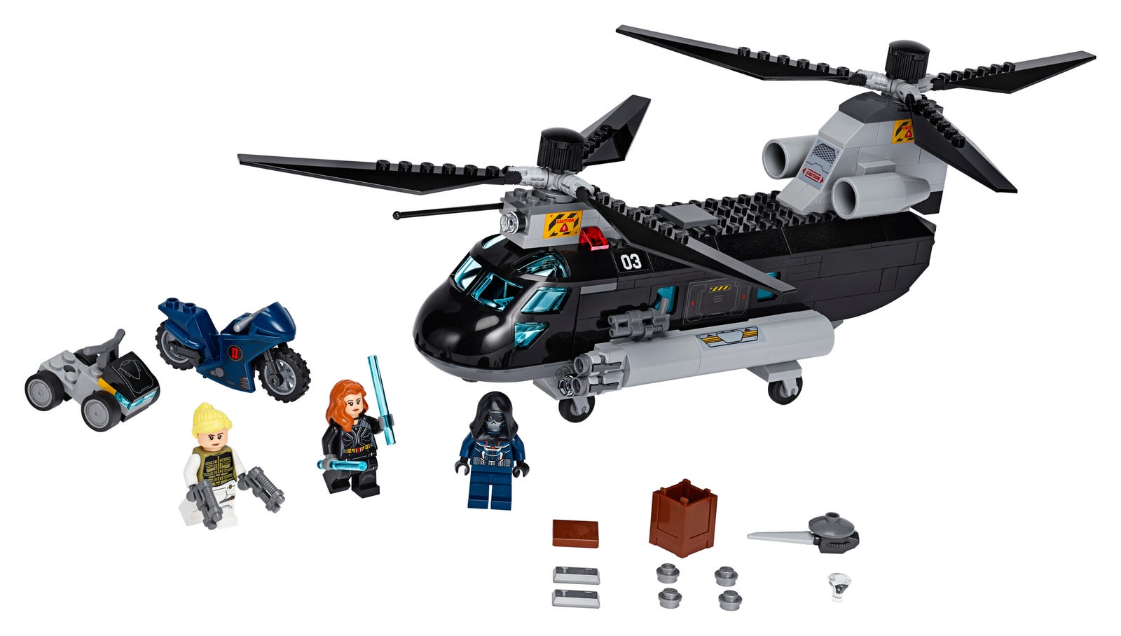 Lego Black Widow's Helicopter Chase