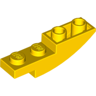 Lego Brick Curved Inverted 4 x 1 / Yellow