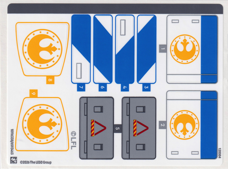 Lego Sticker Sheet for Set 75460-1