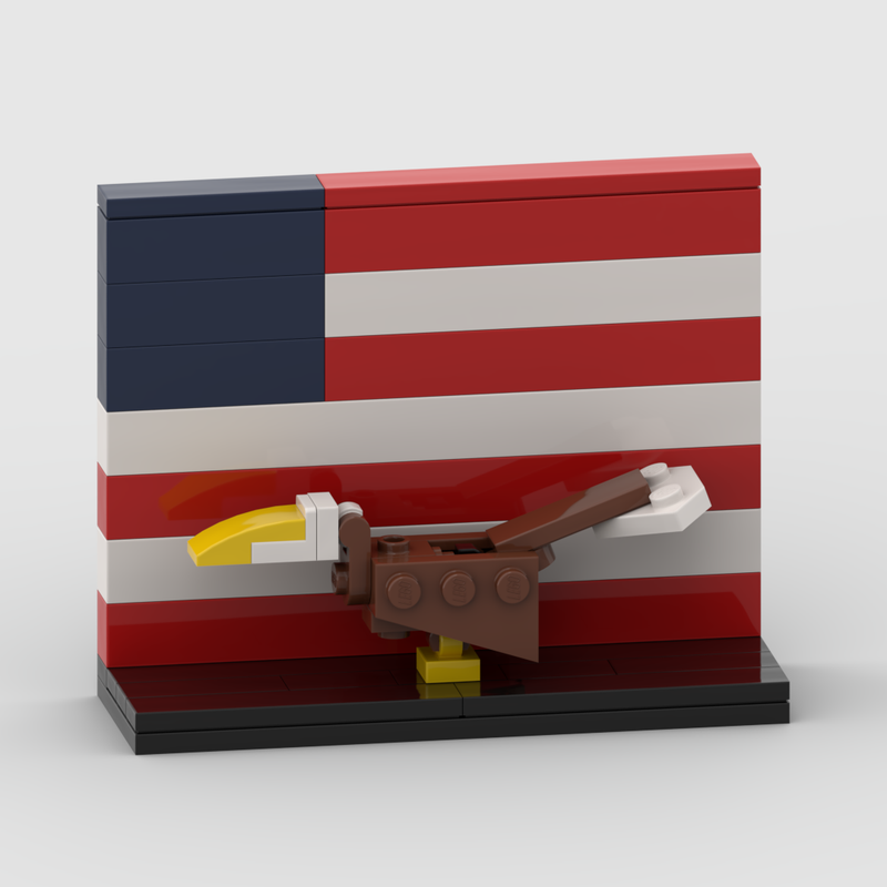 Lego US Flag Raptor Display