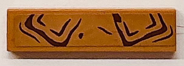 Lego Tile 1 x 4 with Reddish Brown Mud and Prints Pattern Model Left Side (Sticker) - Set 76958 / Medium Nougat