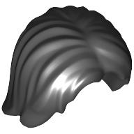 Lego Hair Mid-Length Tousled with Center Part / Black