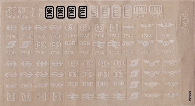 Lego Sticker Sheet for Set 7730-1
