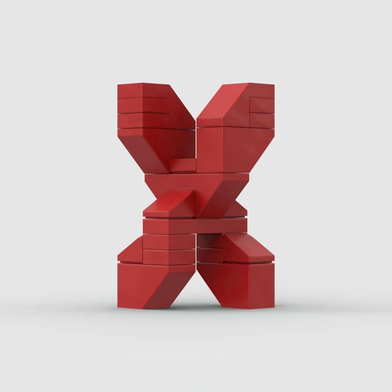 Lego 3D Letter X 3x3x5