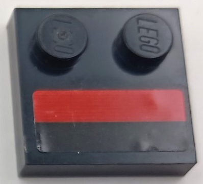 Lego Tile, Modified 2 x 2 with Studs on Edge with Red Stripe Pattern (Sticker) - Set 76905
