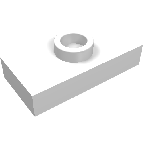 Lego Plate Special 1 x 2 with 1 Stud without Groove (Jumper) / White
