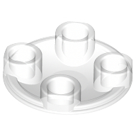 Lego Plate Round 2 x 2 with Rounded Bottom [Boat Stud] / Trans-Clear