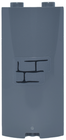 Lego Cylinder Quarter 2 x 2 x 5 with 1 x 1 Cutout with Black Brick Wall Pattern (Sticker) - Set 76467 / Dark Bluish Gray