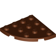 Lego Plate Round Corner 4 x 4 / Reddish Brown