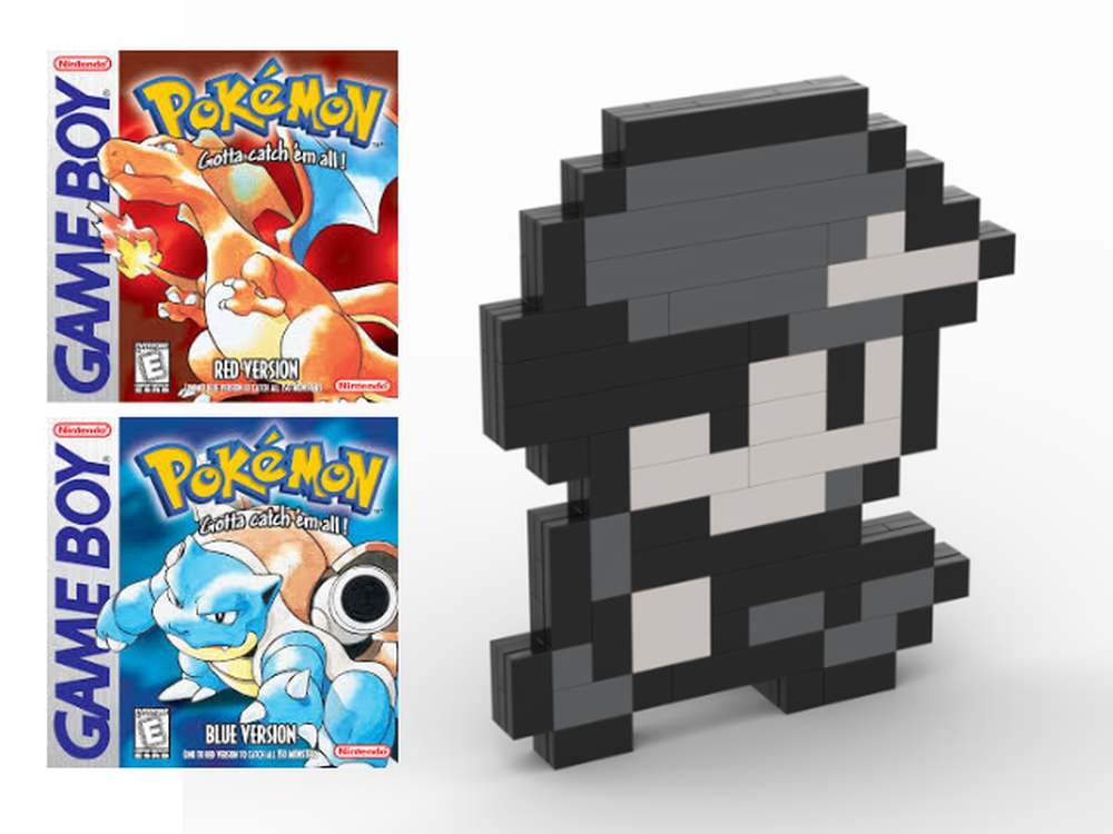 Lego Pokémon Red & Blue Trainer Game Boy Sprite