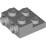 Lego Plate Special 2 x 2 x 2/3 with Two Studs On Side and Two Raised [Half Hollow Anti-stud] - Updated Version / Light Bluish Gray