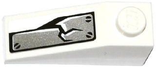 Lego Slope 33 3 x 1 with Cracked Armor Plate Pattern (Sticker) - Set 70737 / White