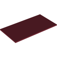 Lego Tile 8 x 16 with Bottom Tubes / Dark Red
